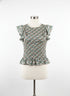 Blue Tassel · Flutter Sleeve Daisy Flower Design top · Small · Green Floral