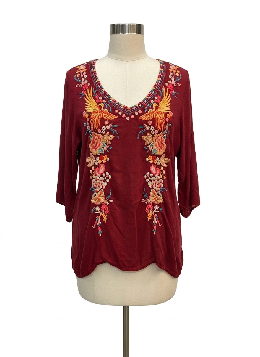 JohnnyWas · RedMulti Embroidered · XLarge · RedMulti