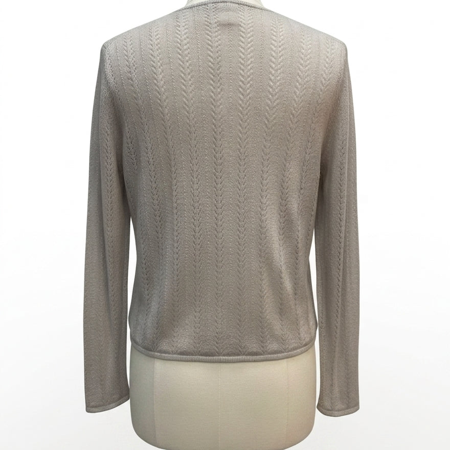 FORTE' CASHMERE COMPANY · Fashion Cardigan · Large · LightGray