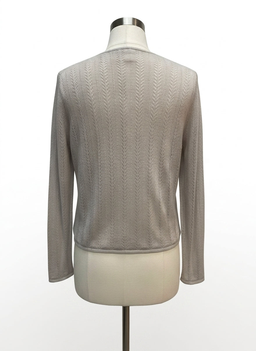 FORTE' CASHMERE COMPANY · Fashion Cardigan · Large · LightGray