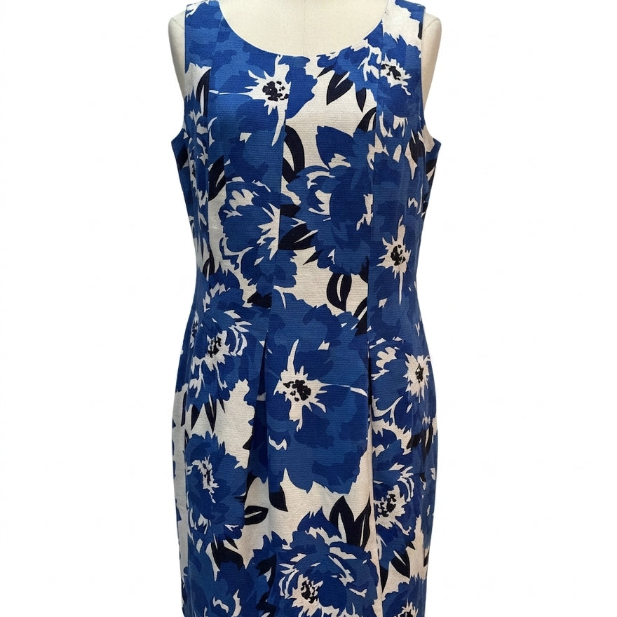 Tommy Hilfiger · Sleeveless Dress · 14 · White/Blue Floral