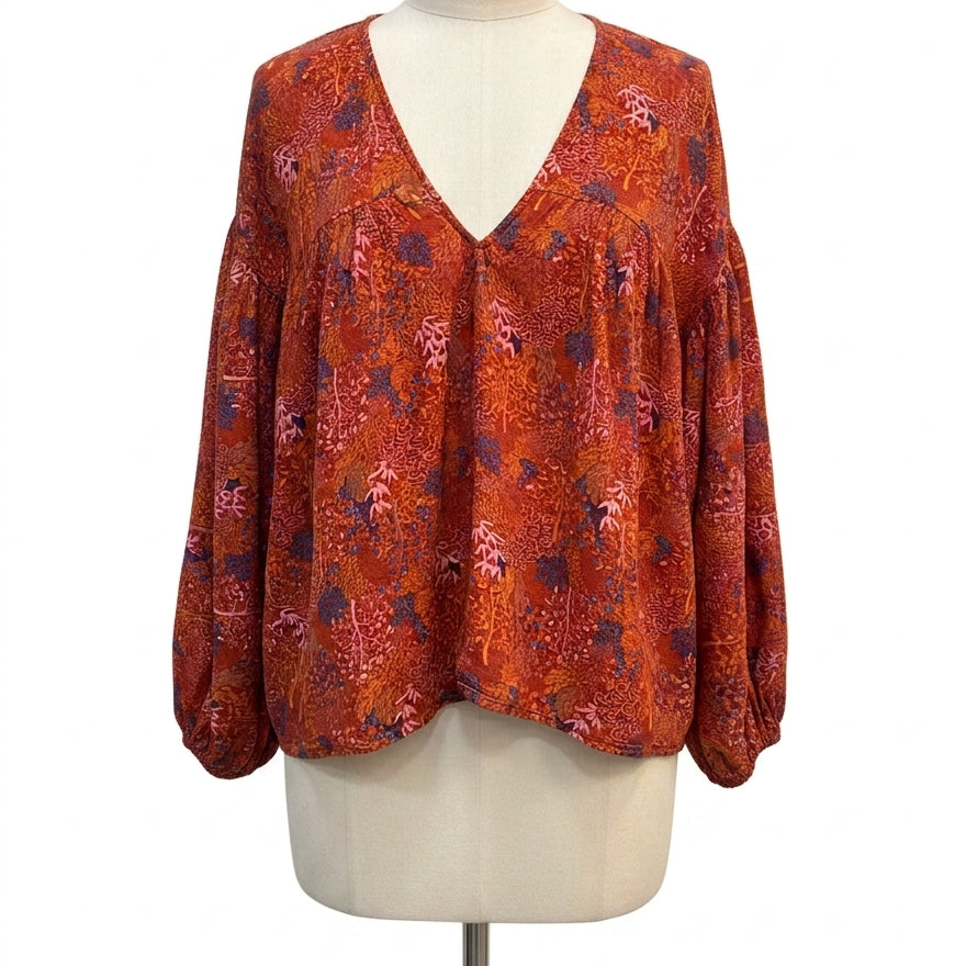 BUCKET LIST · Boho Chic Top · M/L · RustFloral