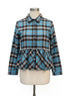 Sundance · Plaid peplum top · Medium · OrgTeal