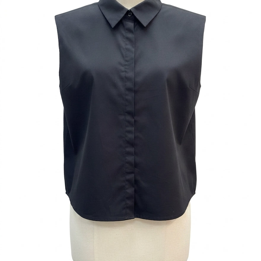 Calvin Klein · Sleeveless Top with Shoulder Pads · Medium · Black