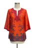 Jones New York · LongSleeve Top RedMulti Embroidered · Large · RedMulti