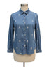 Foxcroft · Pineapple · Medium · Blue Chambray