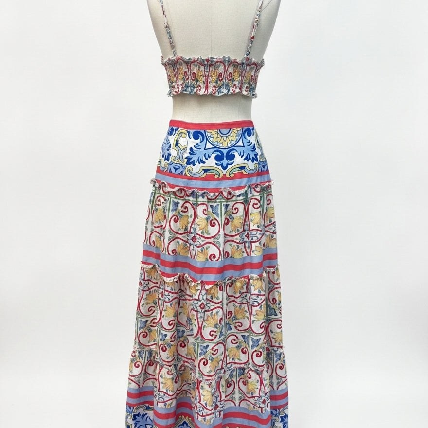 Chic-Me · 2 PC Skirt Set · Large · BluePink