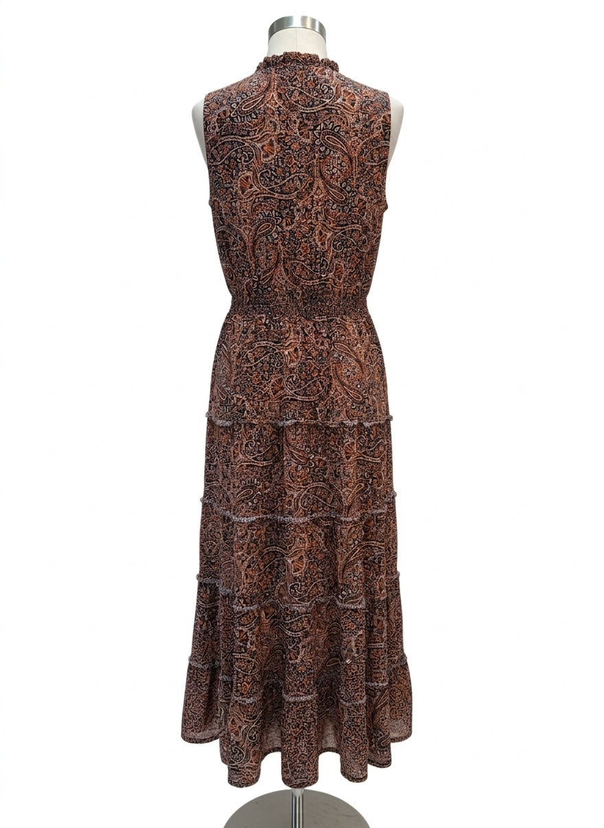 MSK · Sleeveless Dress · Medium · Navy Orange
