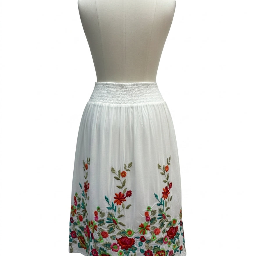 Anthropologie · Blue Tassel · Large · Cream Floral