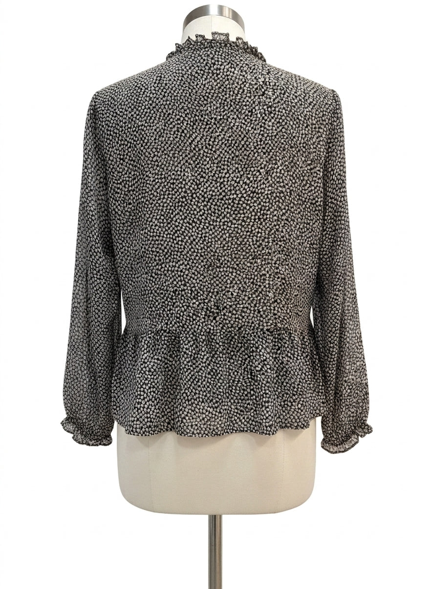 LOFT · Boho Chic Top · Large · Black/White Floral