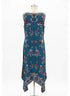 Tolani Collection · TealMulti Embroidered Handkerchief hem · Medium · TealMulti
