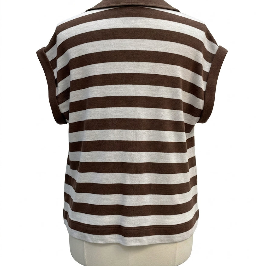 LOFT · Cap Sleeve Top · Small · BrownCream