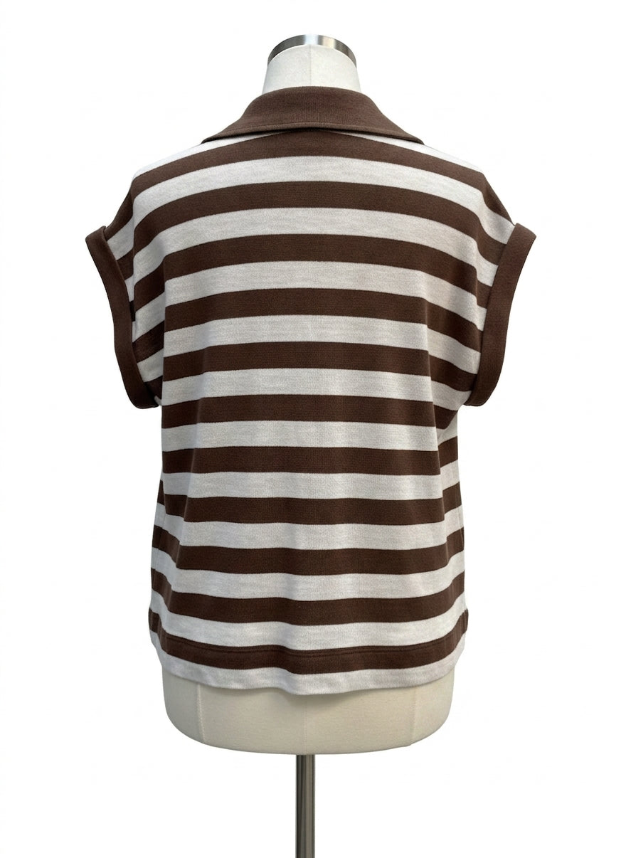 LOFT · Cap Sleeve Top · Small · BrownCream