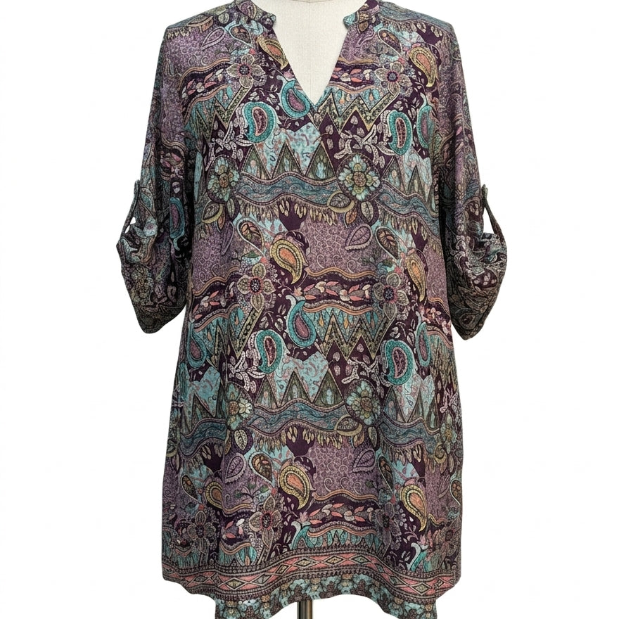 Bigg Bull · Longsleeve Dress · M/L · Purp Turq