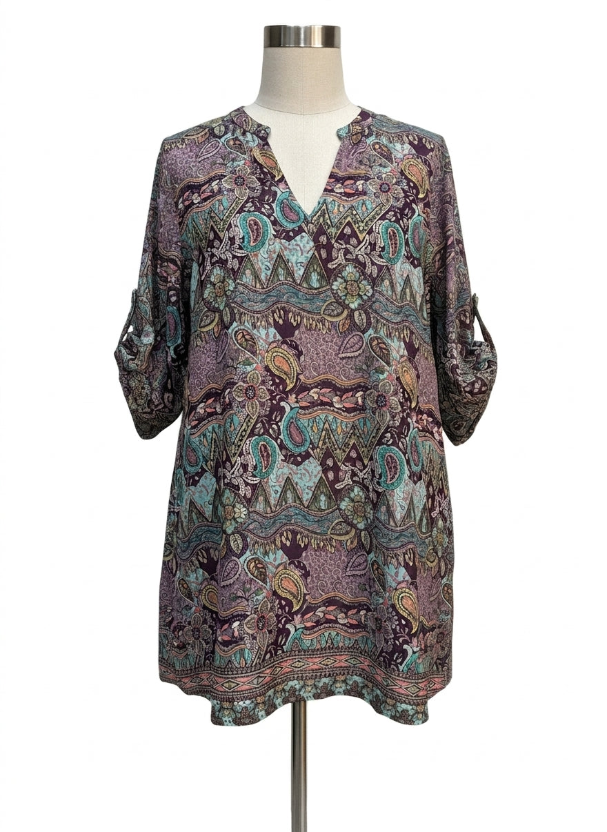 Bigg Bull · Longsleeve Dress · M/L · Purp Turq