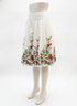 Anthropologie · Floral Embroidered Tassel Skirt · Large · White