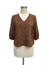 Pomander · Balloon Sleeve Fashion Top · Medium · Brown Cheetah Print