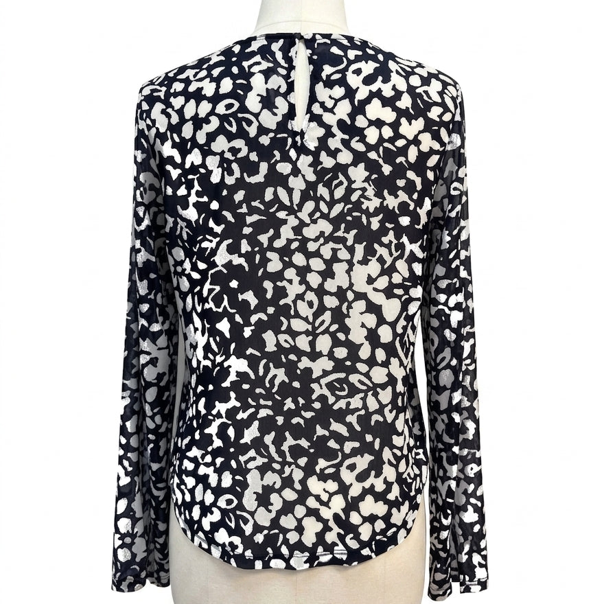 Anthropologie · Blue Tassel Long Sleeve Top · Small · Navy/White