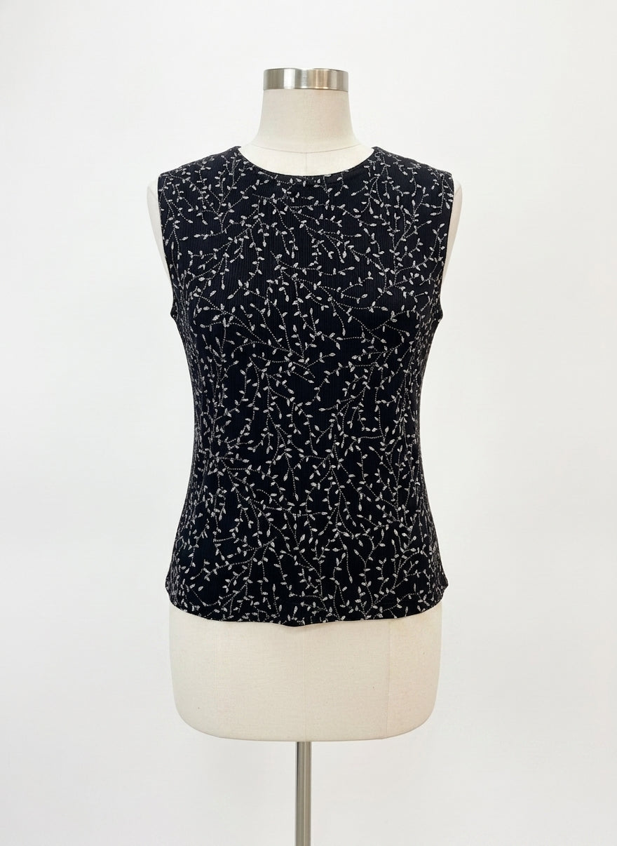 Ronni Nicole · Black Leaf Print · Medium · Black