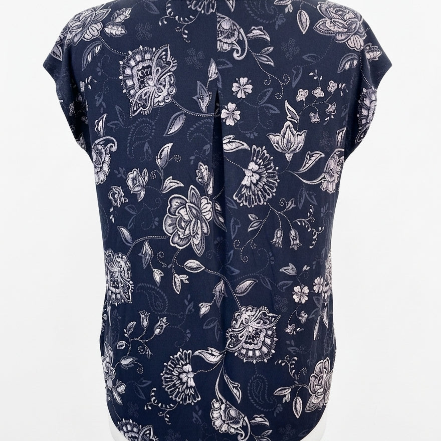 Reitmans · Blouse · 1X · Navy Floral Paisley