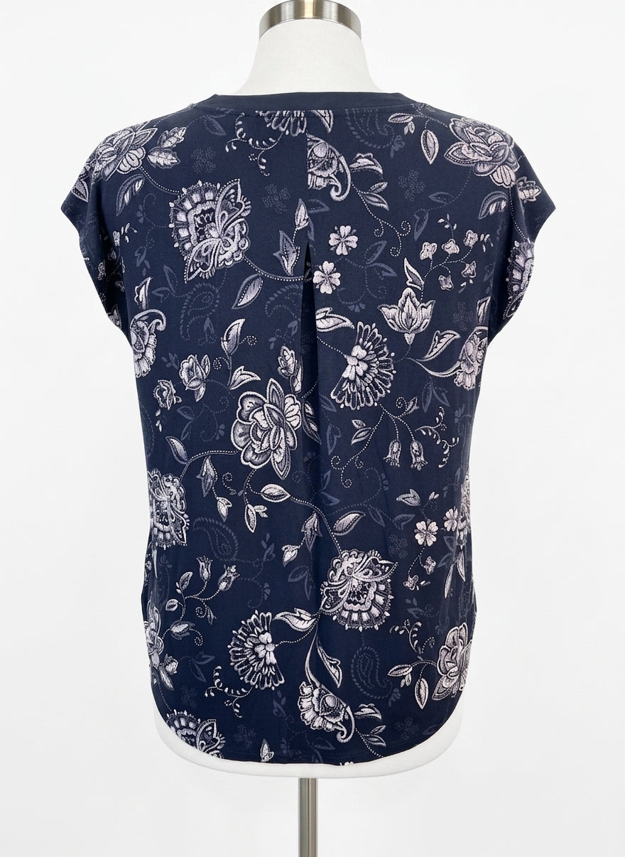 Reitmans · Blouse · 1X · Navy Floral Paisley