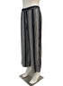 Life Style · FashionPants with Side Button Detail · Medium · Black/Cream Striped