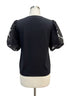 Marc NY · Lace Sleeve Top · Large · Black