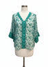 Chico's · Sheer Floral Top w/Sequins · Small · Greens