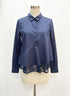 HD in Paris · Poplin Cotton with Crochet Lace Blouse · Large · Navy