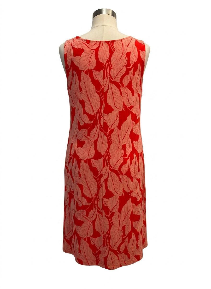 StJohnsBay · Dress · 1X · PeachCoral Leaf Print