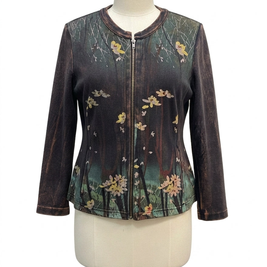 Citron · Zip Up Jacket · Large · BrownGreen