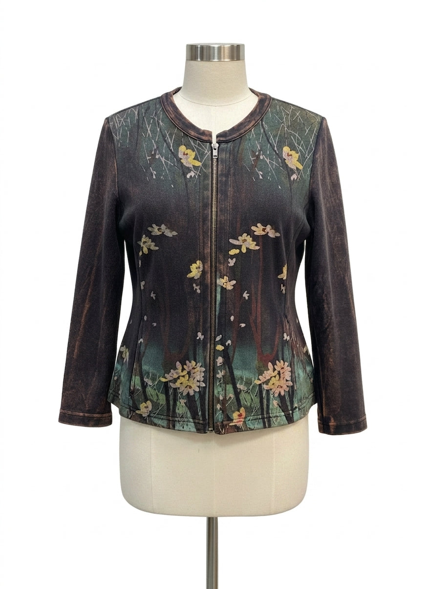 Citron · Zip Up Jacket · Large · BrownGreen