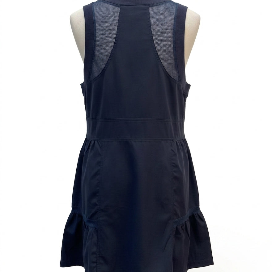 Fisoew · Women's Sleeveless Mesh Back Utility Active Dress · Large · Navy