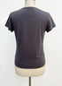 American Eagle · Floral Embroidered Short Sleeve Top · Medium · Grey