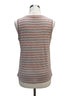 CAbi · 5331 Striped Ruffle Tank · Medium · GrayOrange Striped