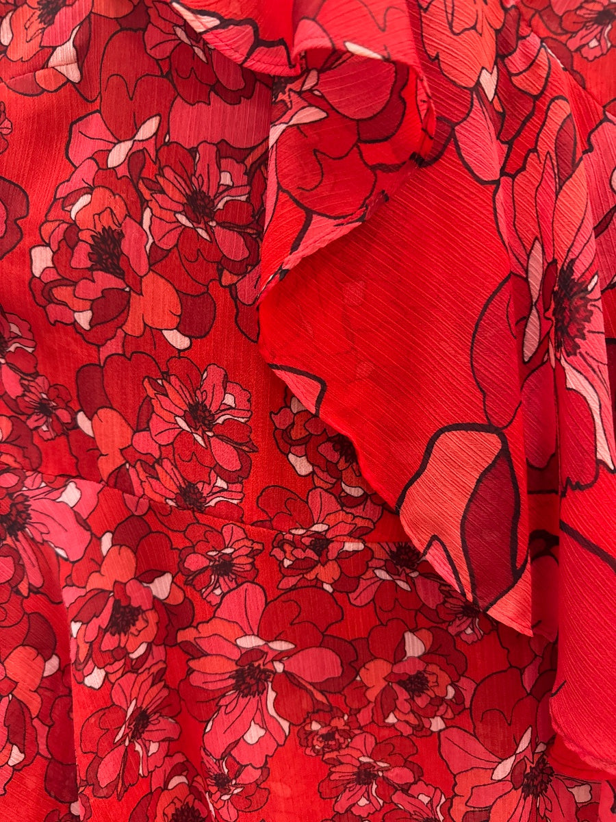 Bar III · Sleeveless Top · Large · Red Floral
