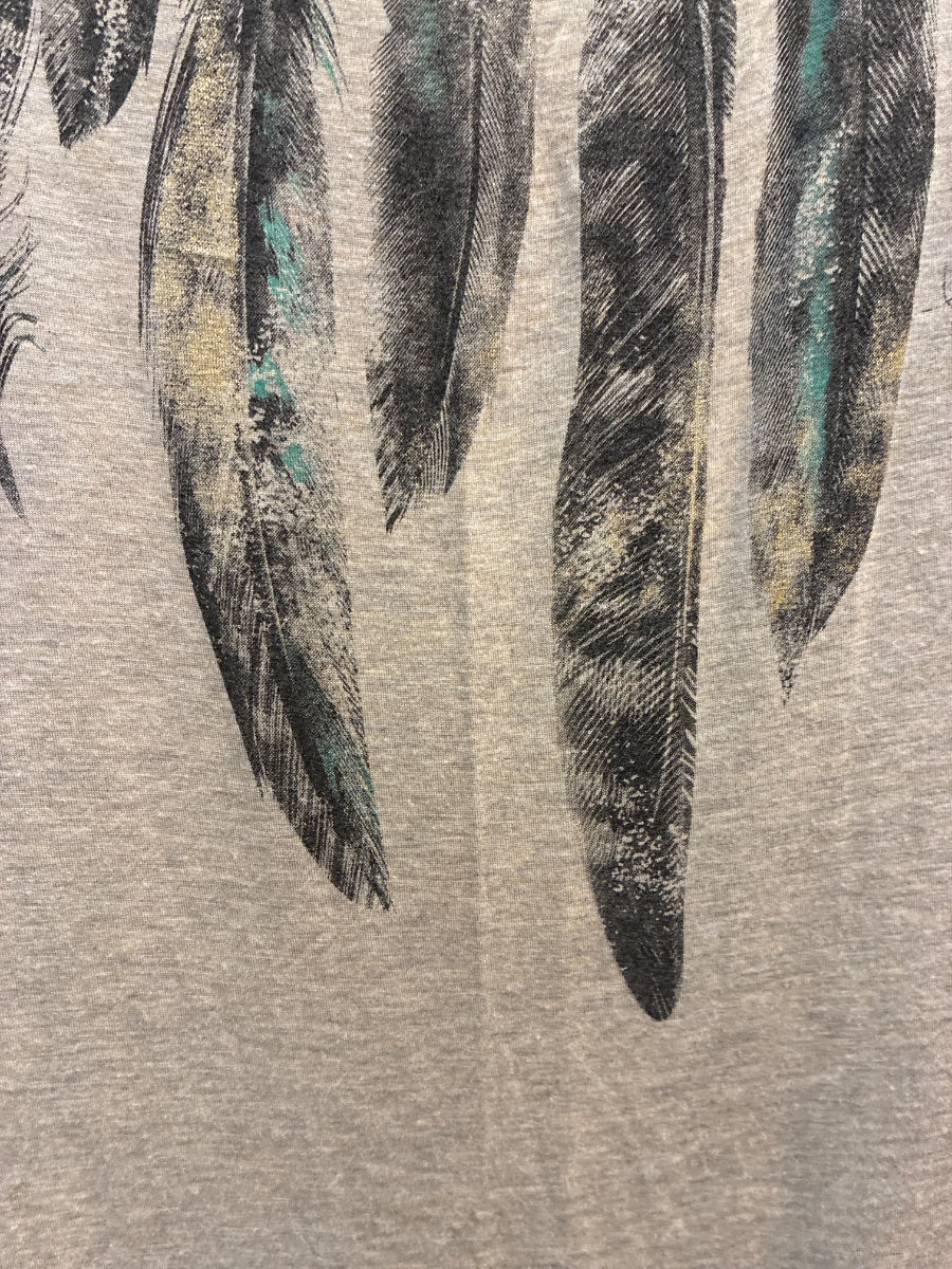 Lane Bryant · Feather Detail ShortSleeve Top · 3X/4X · OatmealMulti