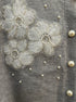 CHICME · FashionCardigan Beaded mesh floral · Large · Gray