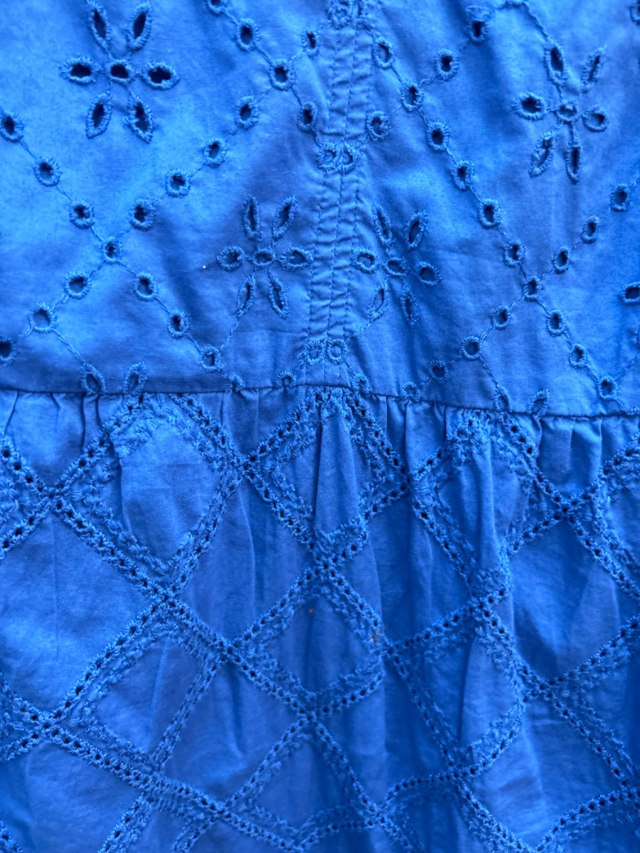 J. Jill · Bell Sleeve Dress Sapphire Eyelet · 2X · Sapphire