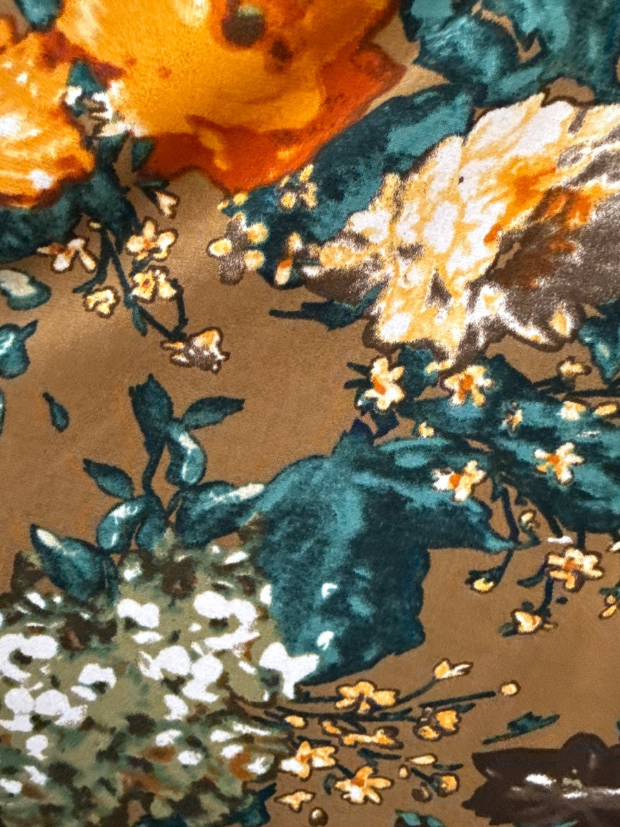 Susan Graver · Tank Top · Large · Orange Brown Floral