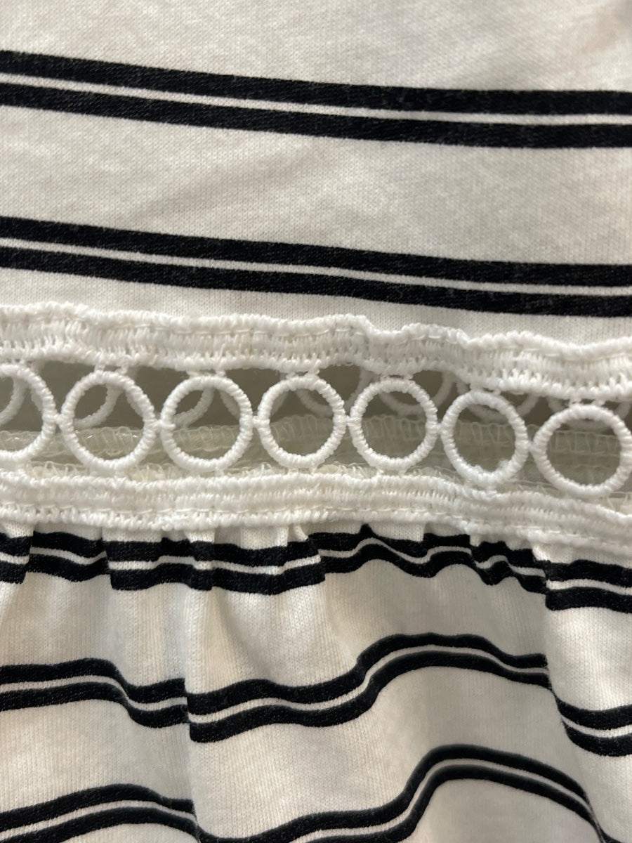 Ann Taylor · Bell Sleeve Top · Medium · White/Black