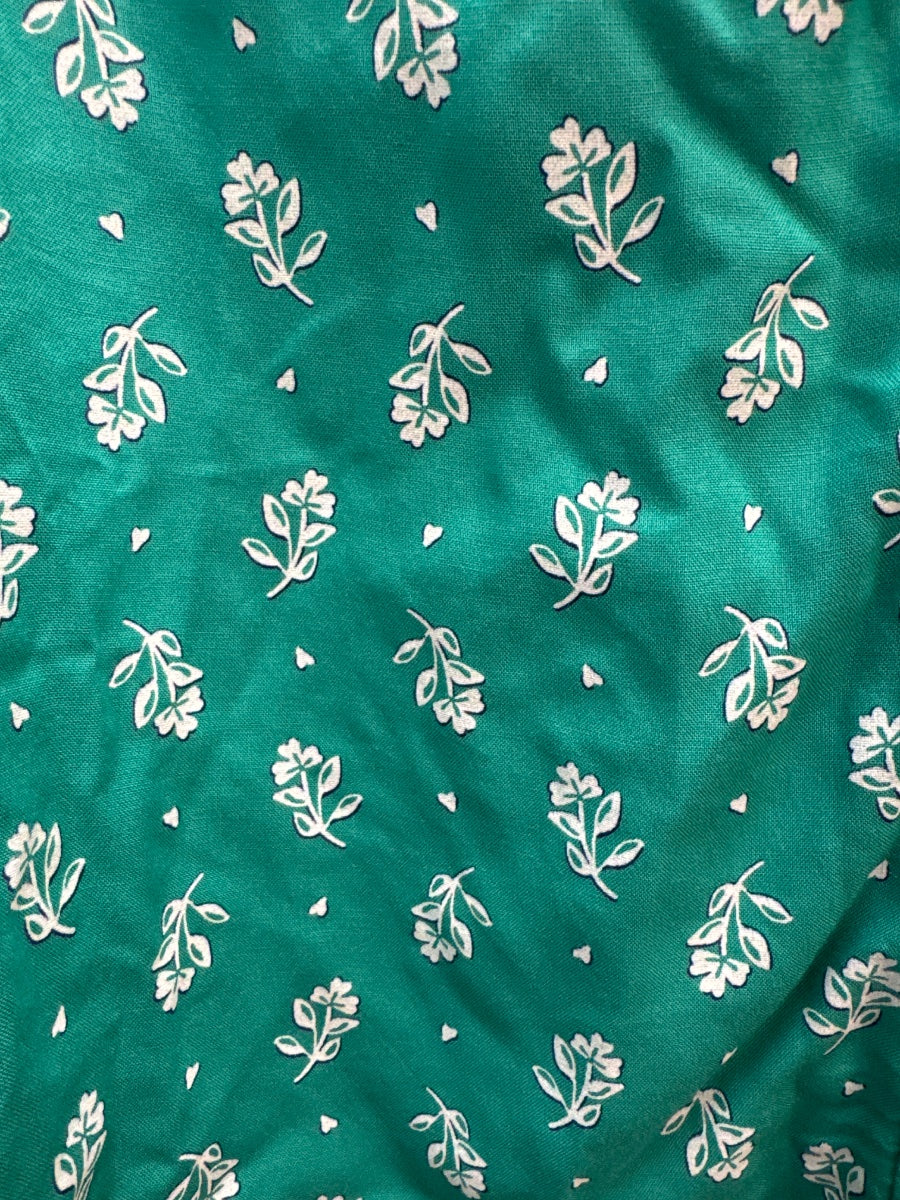 Croft&Barrow · Smocked Detail Teal Floral Print · Small · Teal Floral Print