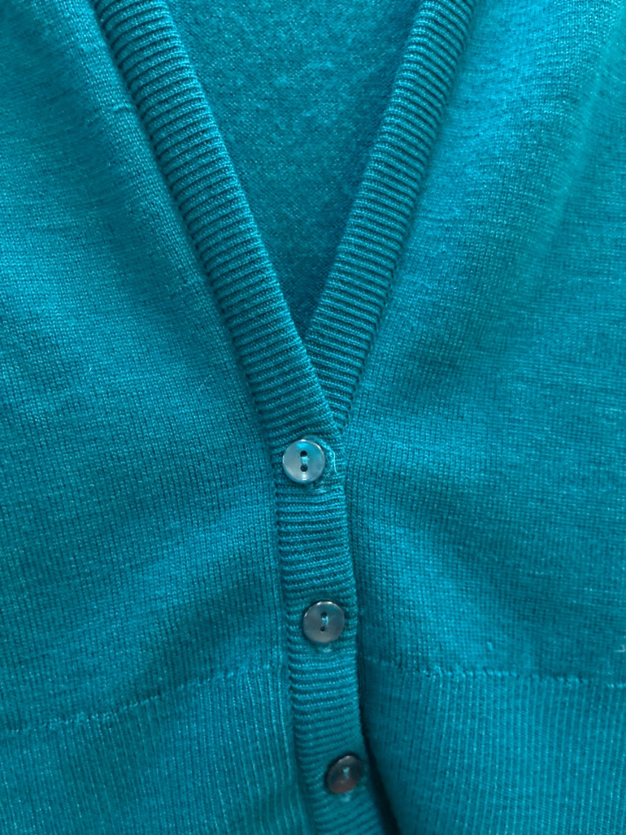 COOPER & ROE · Sleeveless Cardigan · Large · Dark Teal