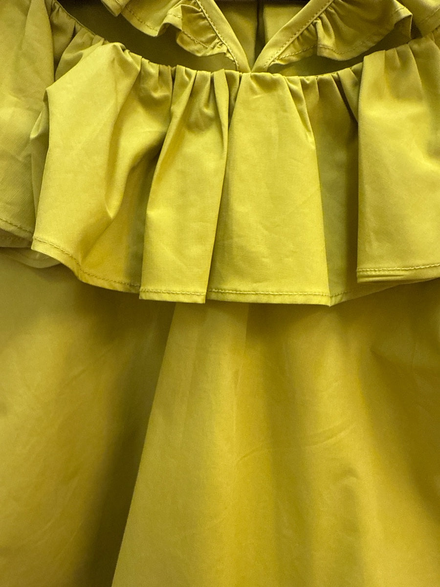 Anthropologie · Blue Tassel Ruffle Straps · Small · Chartreuse