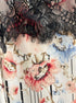WHBM · BlackFloral Lace Overlay · Small · White with Black Floral Print and Lace