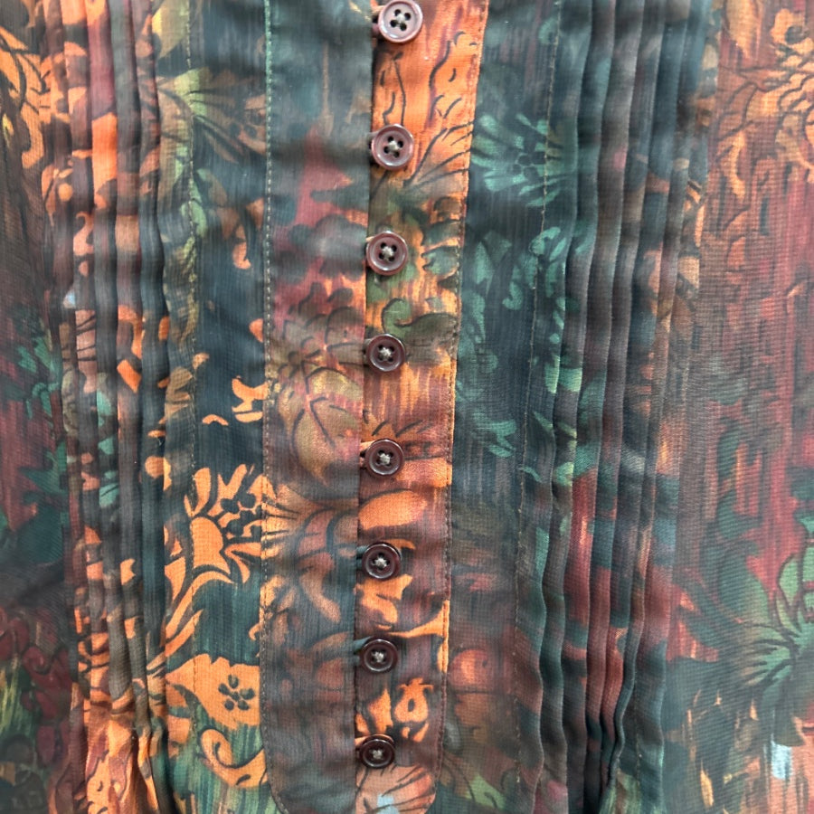 Coldwater Creek · Sheer Textured Blouse · XS/S · BrownOrange