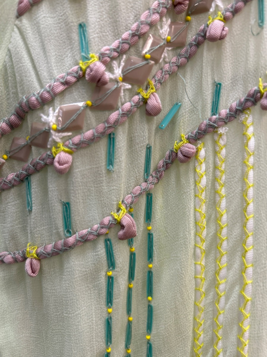 Blink London · Beaded Viscose Sheer Top · XSmall · MintMulti