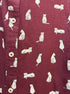Talbots · Kitty Cat Print Longsleeve Shirt · Large · Burgundy
