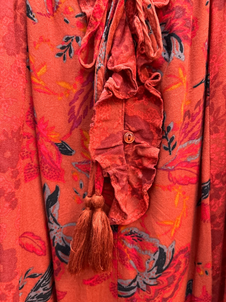 Caffe Marrakesh · Boho Chic Top · Medium · Burnt Orange