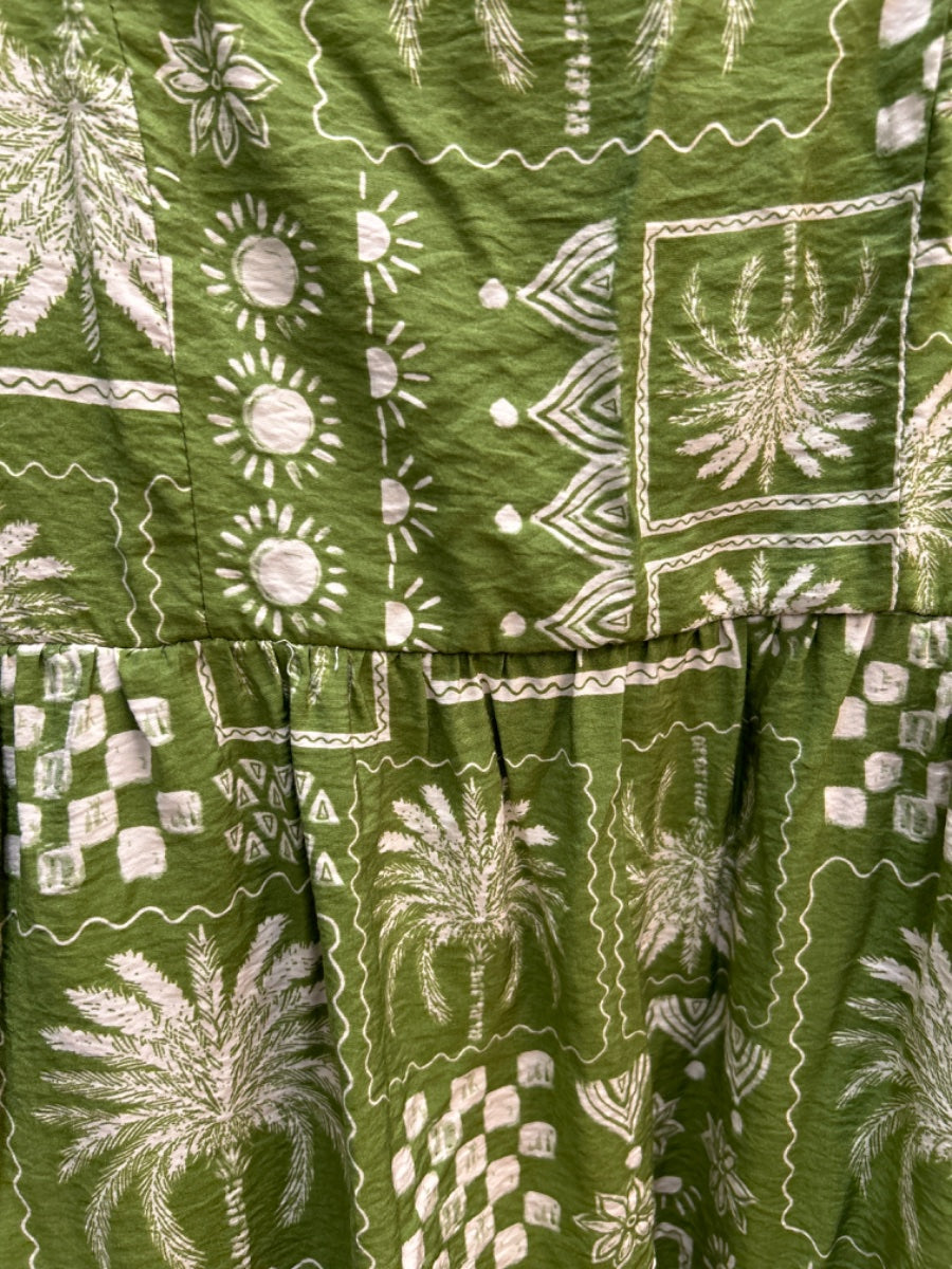 Rachel Zoe · Palm Tree Print Maxi Dress · Small · Avocado
